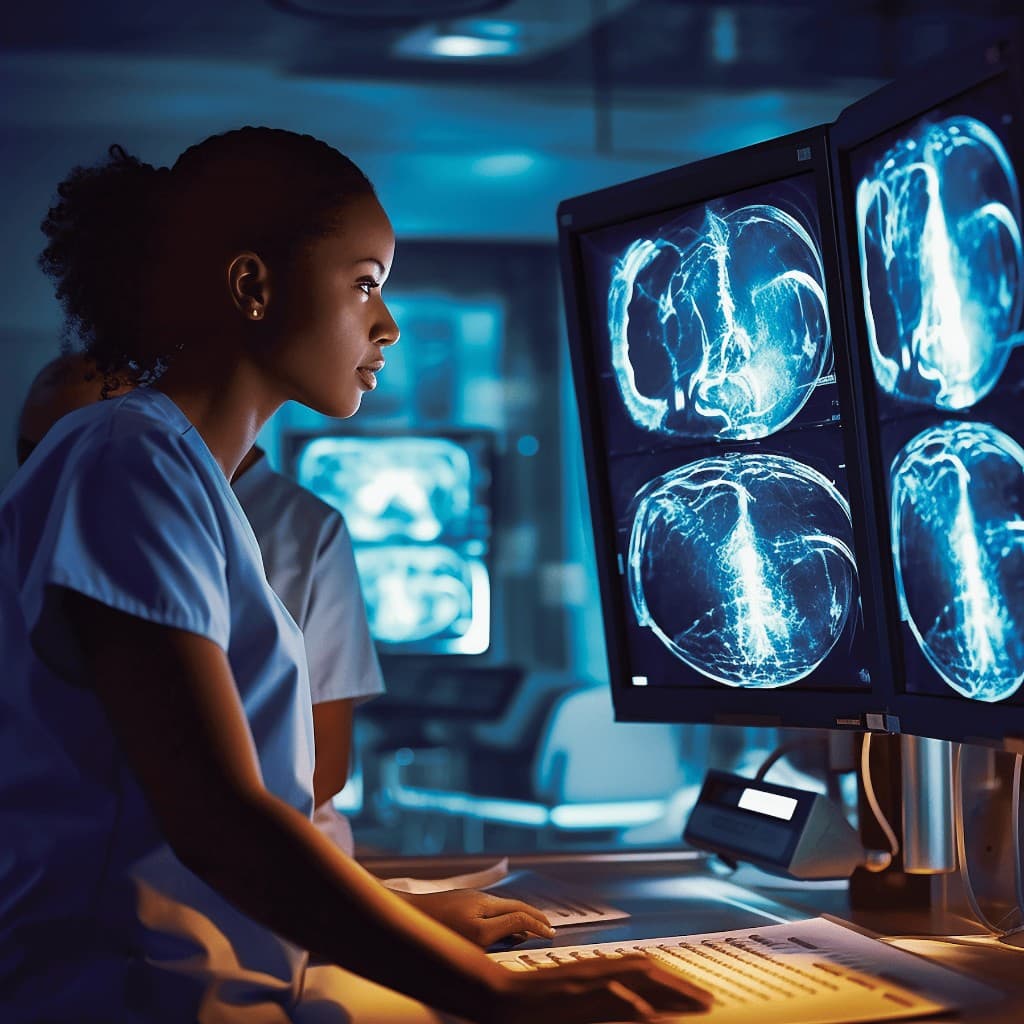 Radiolog tibbiy skanlarni ko'rib chiqmoqda - AviRadiology